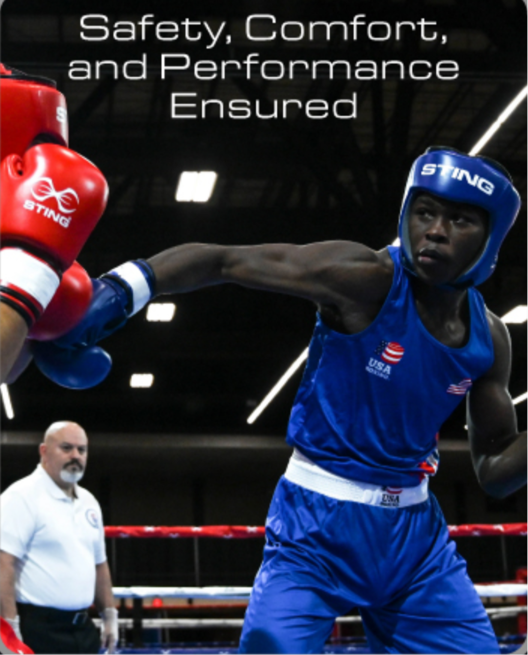 Sting IBA-Approved Competition Head Guard – Blue Boxing Headgear