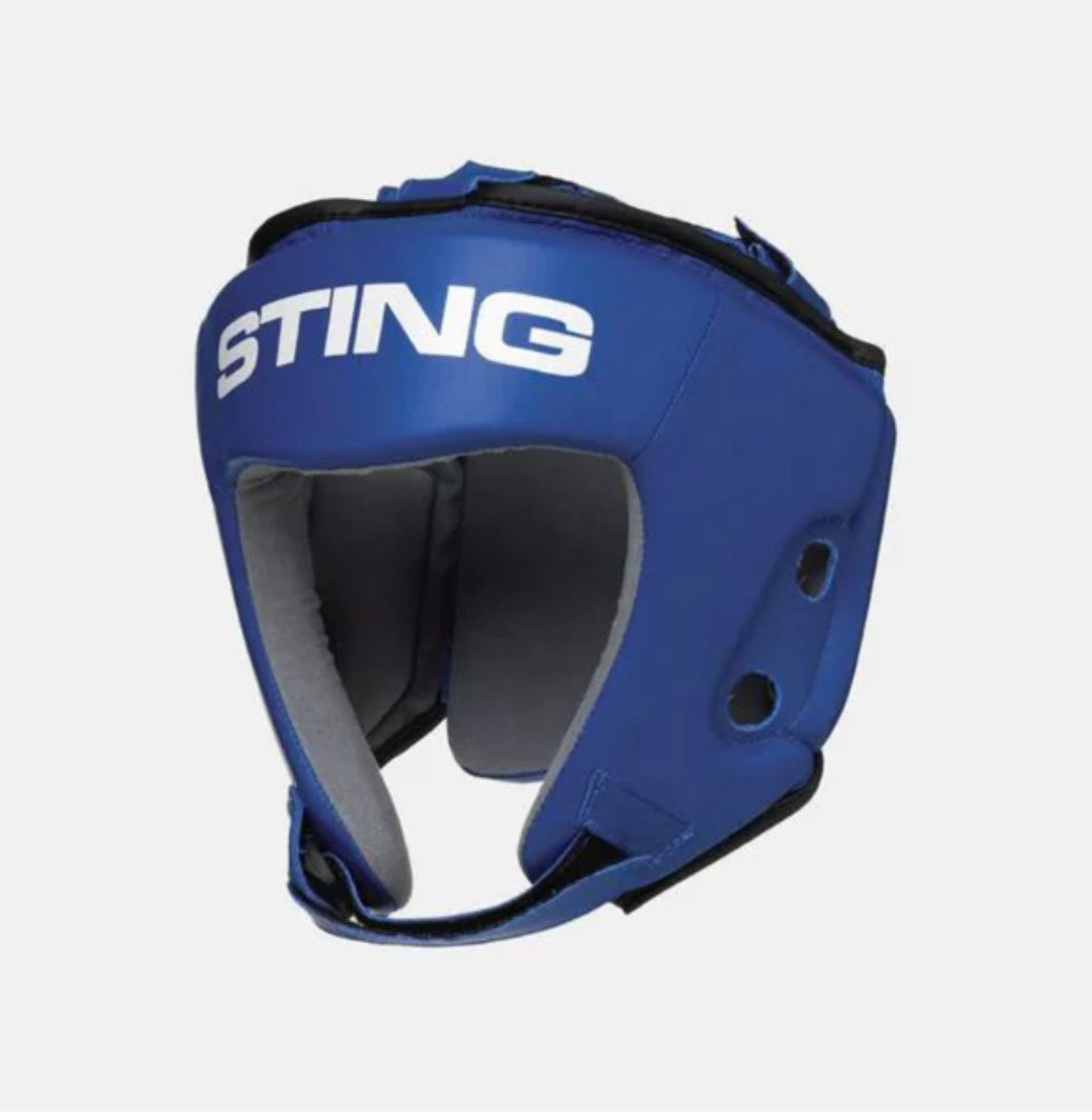 Sting IBA-Approved Competition Head Guard – Blue Boxing Headgear